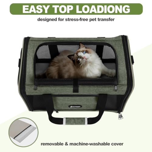 Medium Cat Carrier Bag Lightweight (Olive / 18.0"L x 11.0"W x 11.0"H)