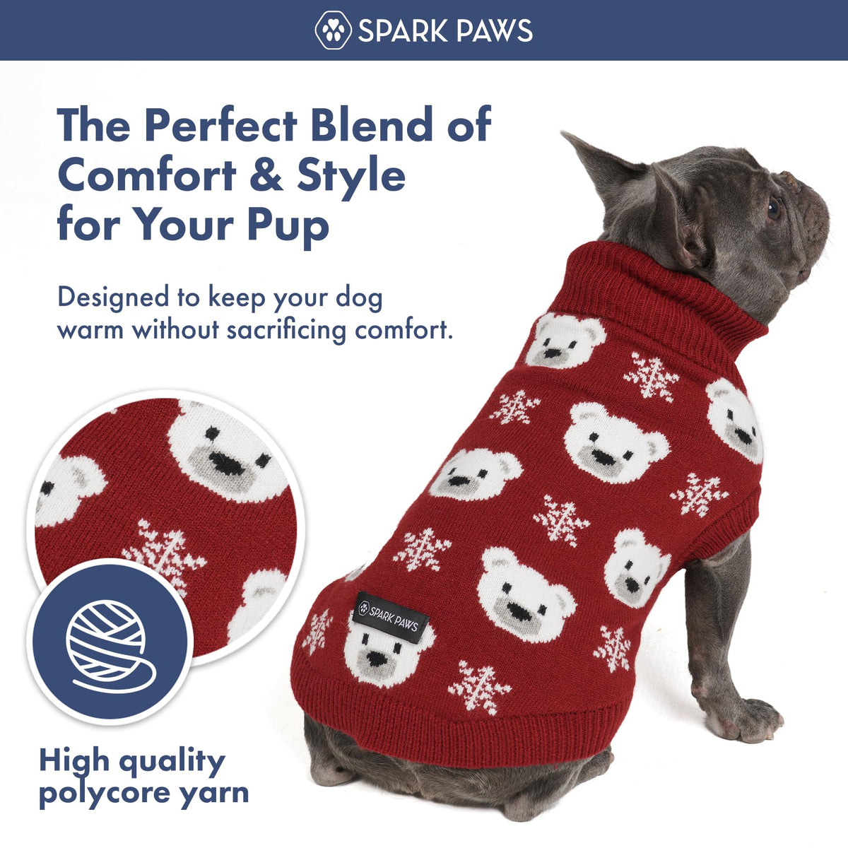 Christmas Knit Dog Sweater (Polar Bear / X-Large)