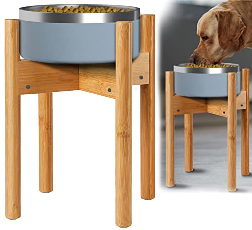 Dog Bowl Stand for Large Dogs (For Large Dogs - 14 inch Height / Bamboo)