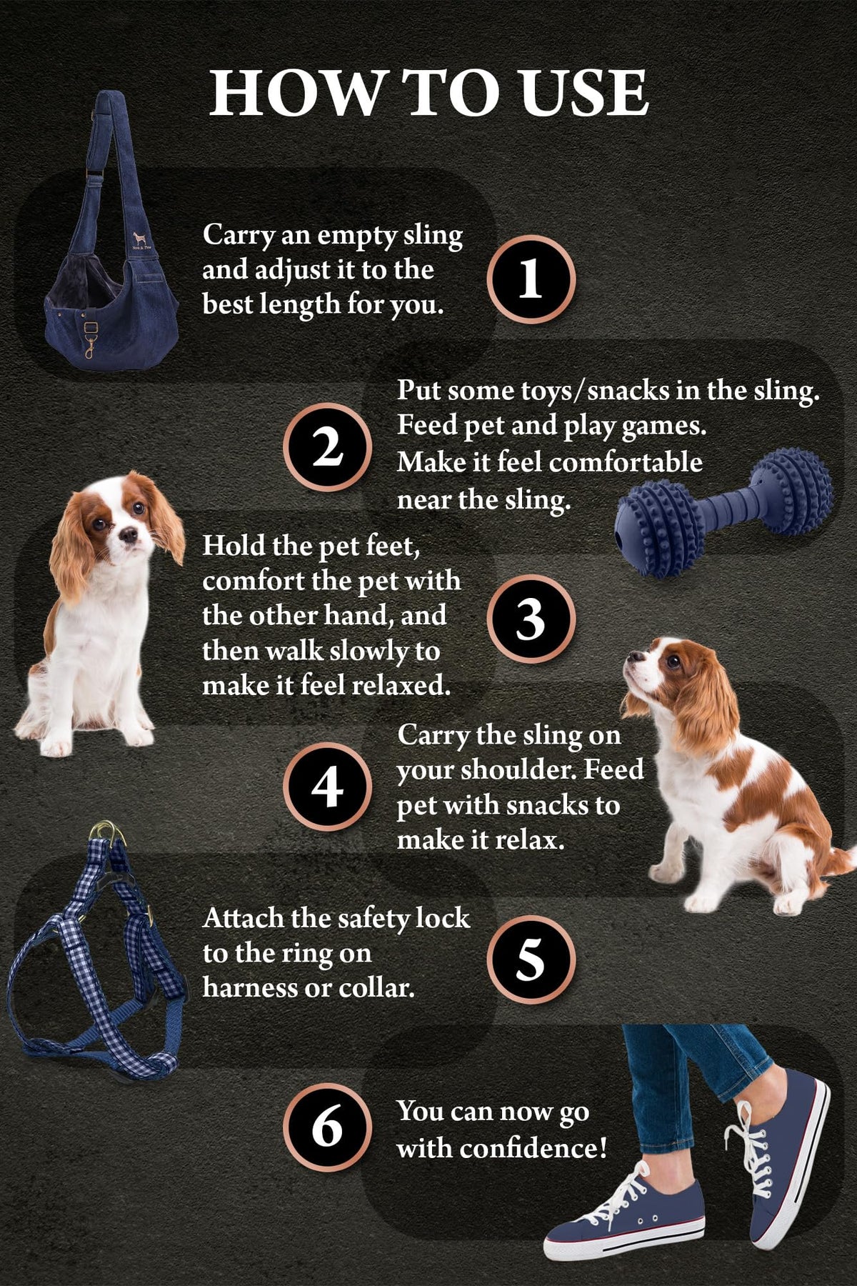 Dog Sling Carrier for Small Dogs 5 (Dark Blue (Denim) / 18.0"L x 10.0"W x 6.5"H)