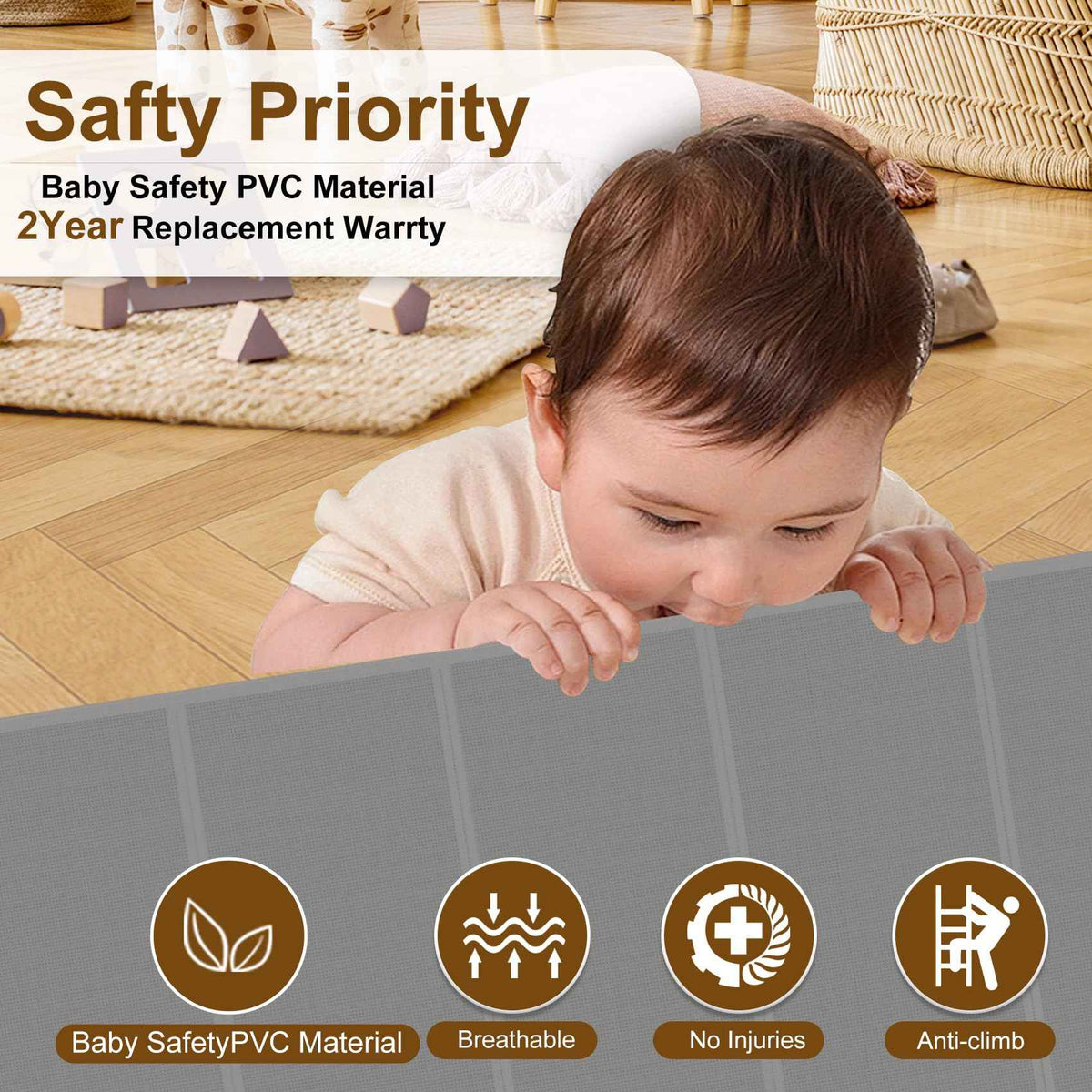 150 inch Reinforced Retractable Baby Gates 34 inch Tall (Gray / 34" Tall x 150" Wide)
