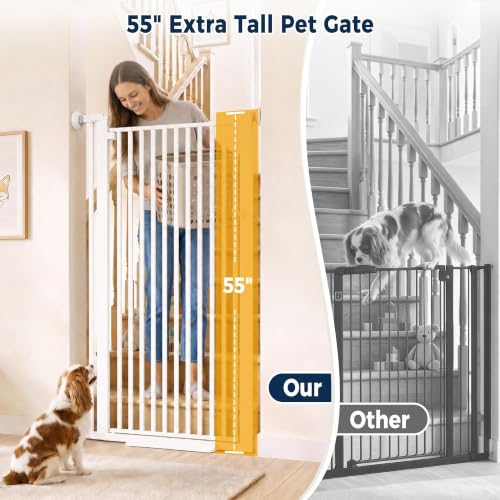 55" Extra Tall Cat Gate (55" Height, 32.67-35.43" Wide)