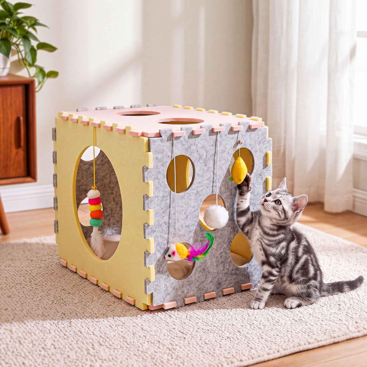 41 Pcs Interactive Cat Toys for Indoor Cats (Retro Brights)