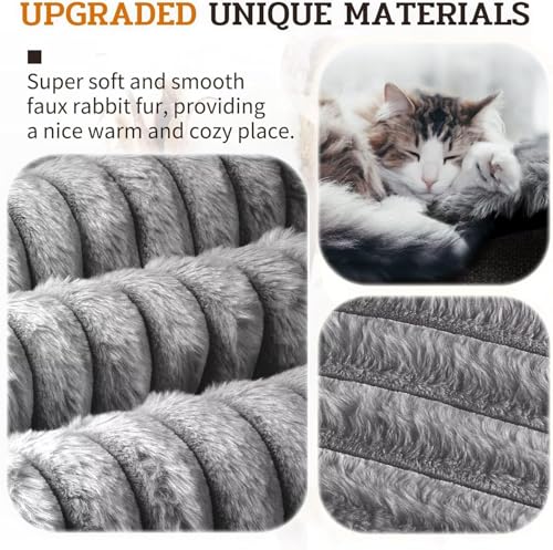Soft Plush Fluffy Self Warming Thermal Pet Mat for Dogs and Cats (Misty Gray / X-Large (45'' X 28'' X 1''))