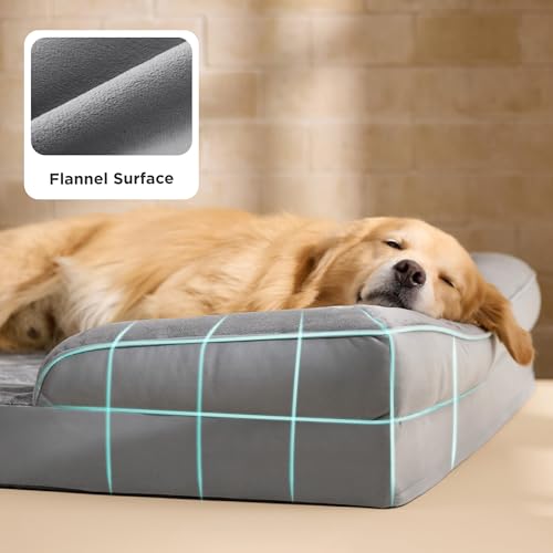 Orthopedic XXL Dog Bed Extra Large Washable Original Design (Grey / 52"l X 41"w X 8"th)