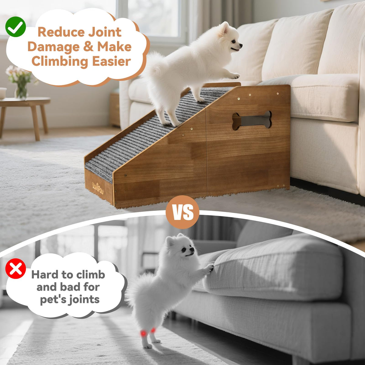 Dog Ramp for Small Dogs with Non (Walnut)