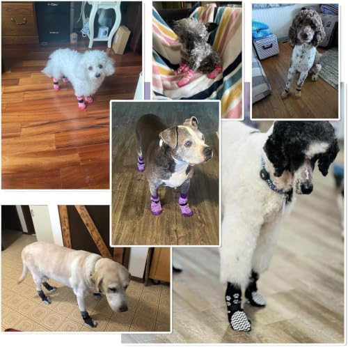 Anti Slip Dog Socks to Prevent Licking Paws for Hot Pavement (Grey / XX-Small)