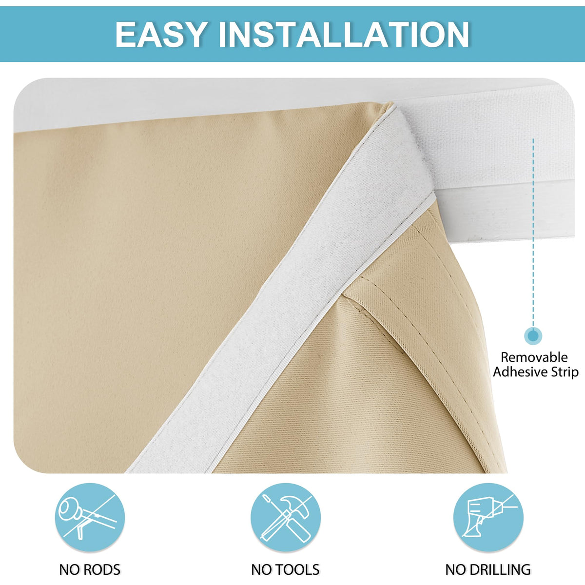 Blackout Door Curtain Kitchen Window Curtains (Biscotti Beige / 34"W x 40"L (Pack of 1))