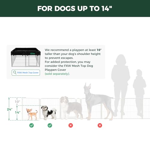 Homeplus Indoor Dog Playpen with Fence (White / 24"H)