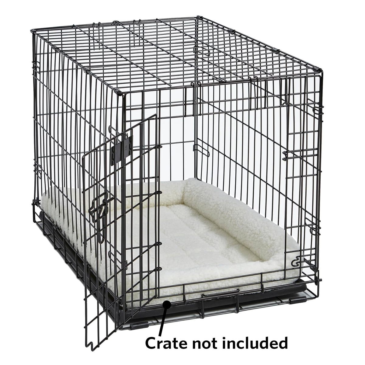 QuietTime by MidWest 54" Dog Crate Bolster Bed (White / 54 Inch)