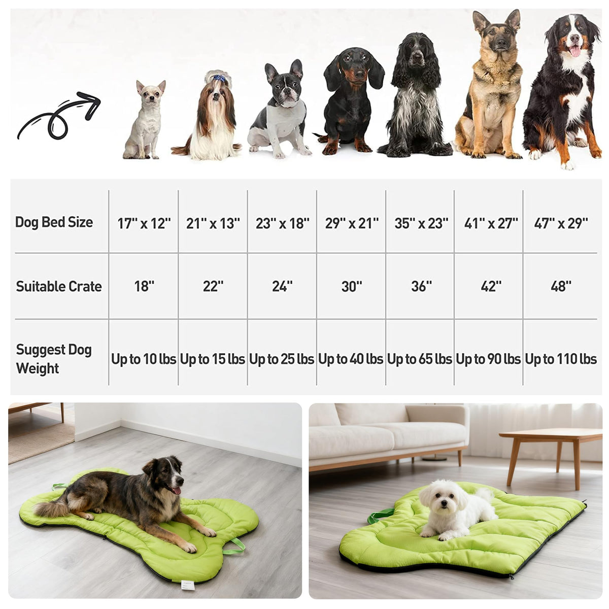 Outdoor Dog Bed for Car Travel Dog Bed Mat (Grey / 47" x 32")