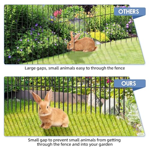 50ft x 13in Garden Animal Barrier Fence 35pack Metal Wire Rustproof Border Decorative Fences No Dig Fences Small Dog Fence Barrier Rabbit Fencing for Outdoor Garden Yard (50FT x13in(H), 35pack Wavy)