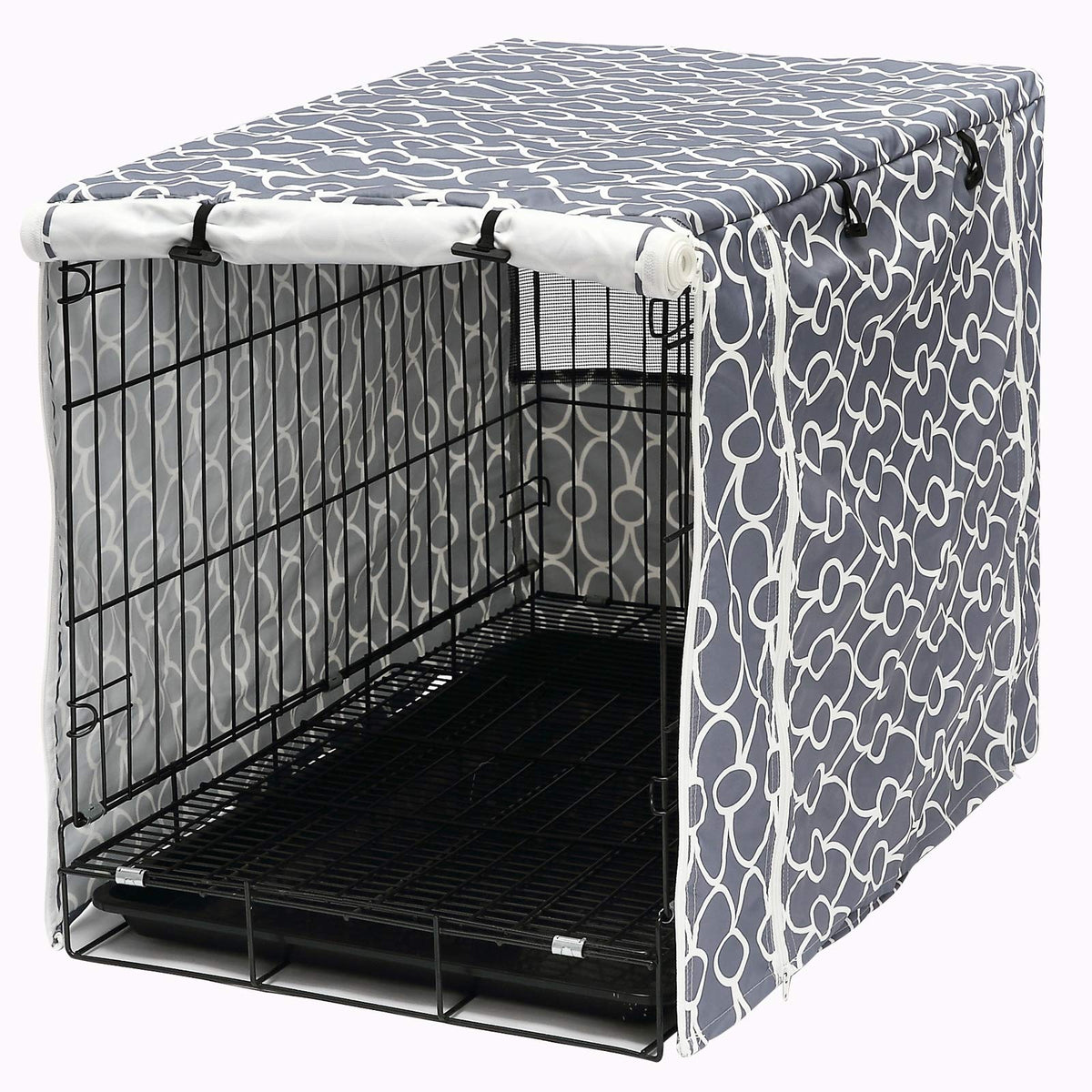 Dog Crate Cover Durable Polyester Pet Kennel Cover Universal Fit for Wire Dog Crate (36.0"L x 23.0"W x 25.0"H / Gray)