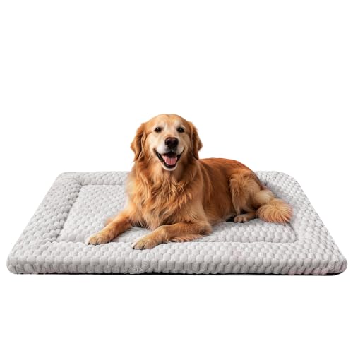 Dog Bed Mat Soft & Comfortable Dog Kennel Pad for Crate (XL(42"*28"*1.5") / Light Gray-1pc)