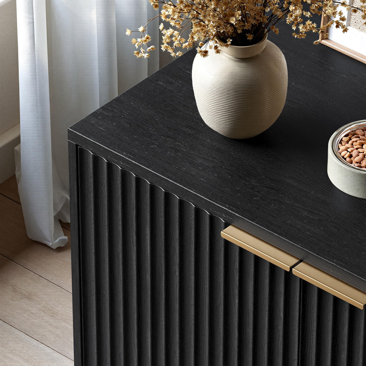 31.5" Cat Litter Box Enclosure Furniture (Black)