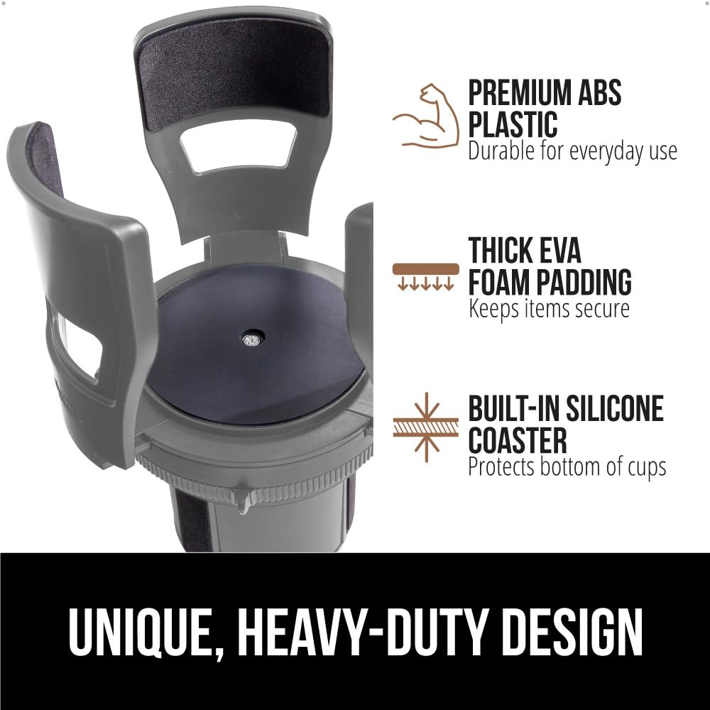 Patent Pending Adjustable Car Cup Holder Expander (Gray)
