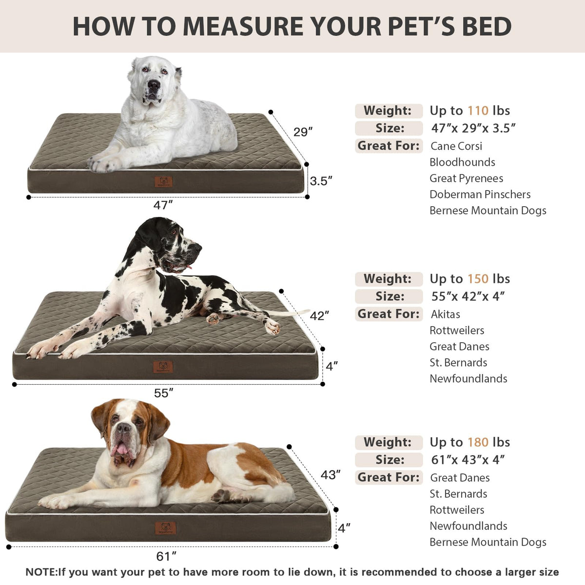Orthopedic Giant Human Dog Beds for Adult & Dog Cozy Sleep (Dark Green / 61"L x 43"W x 4"Th)