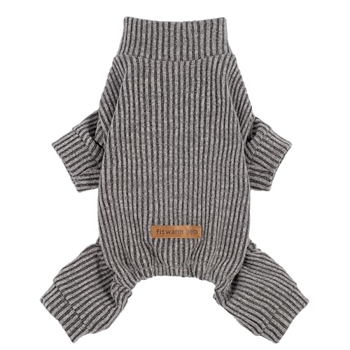 Mock Neck Knitted Dog Pajamas (Small / Grey)