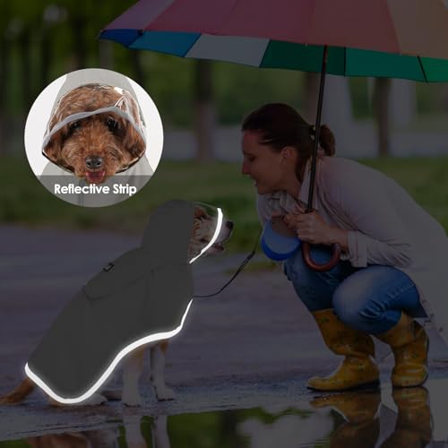 Dog Raincoat Ultra Lightweight Rain Jacket (X-Large / Gray)