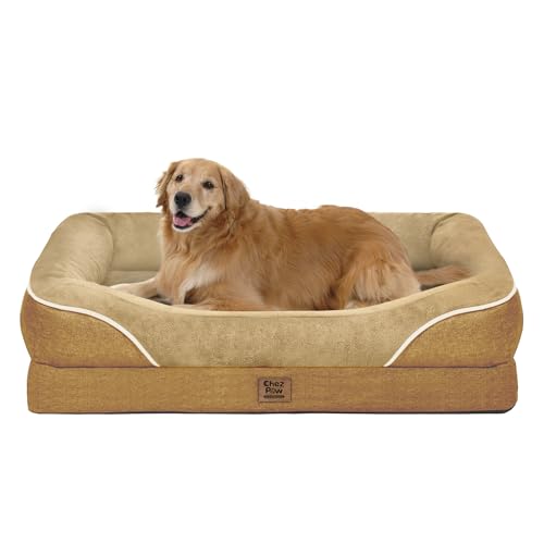 Waterproof Orthopedic Dog Bed for Large and Extra Large Dogs (Brown / 42"L x 30"W x 7.5"Th)