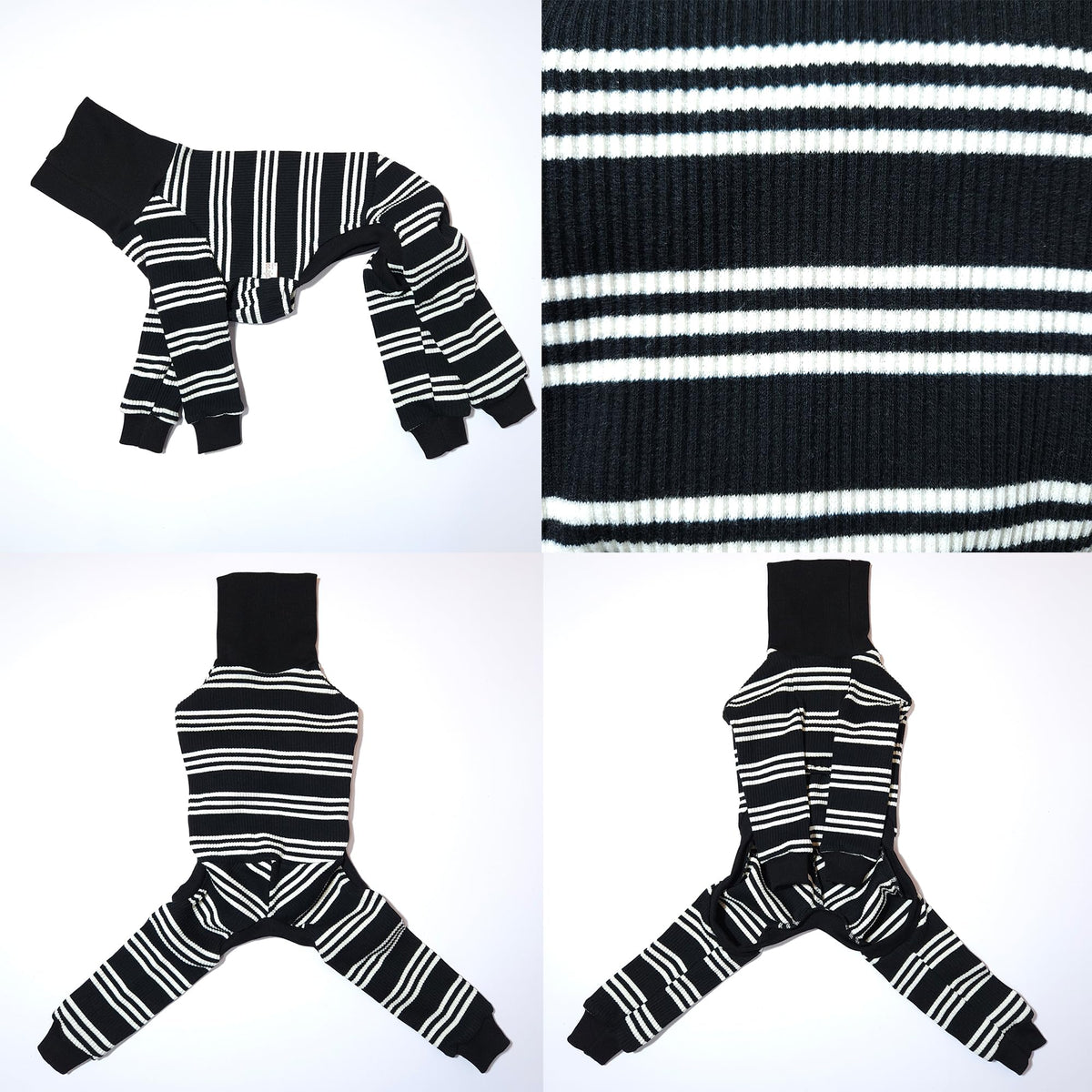 D Doggy Star Italian Greyhound Clothes Soft Stretchy Onesie Refined Stripe Outfit Whippet for Dog Coat (3XL / Onesie Ivory Stripe)