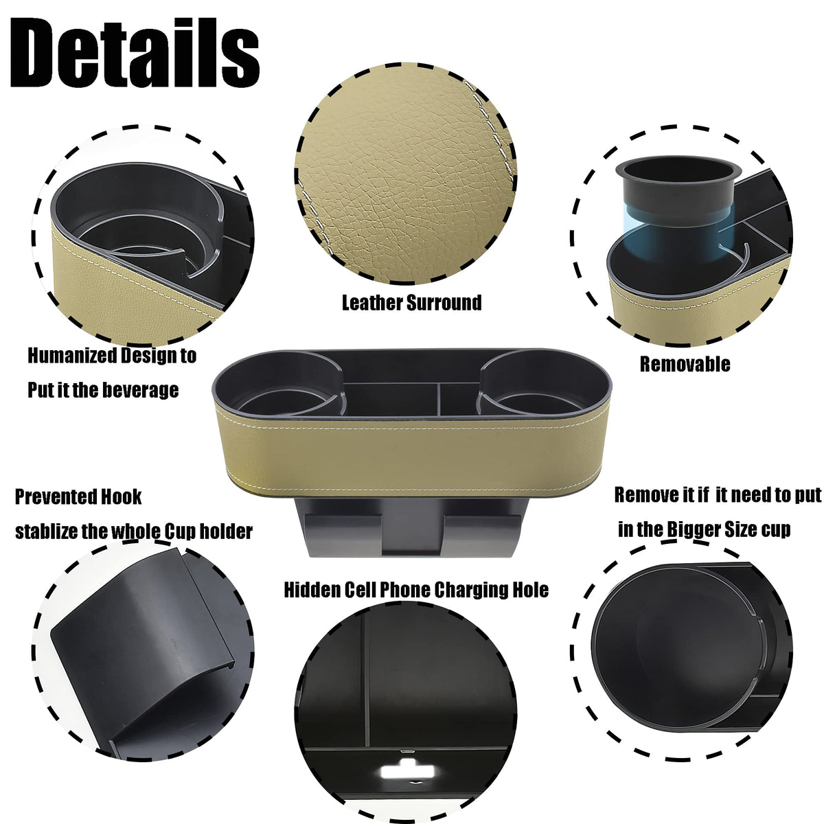 Console Side Pocket (Slim-Beige)