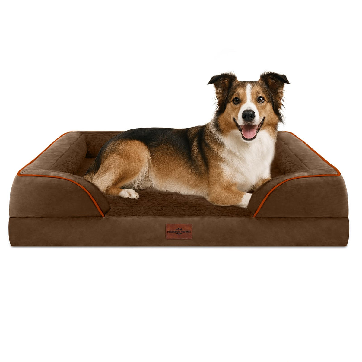 Waterproof Orthopedic Dog Beds for Large Sized Dog (38.0"L x 25.0"W x 7.0"Th / Chocolate Brown)