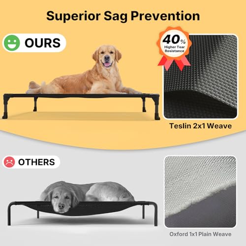 Outdoor Elevated Dog Bed Large Sized Dogs (59.0"L x 37.5"W x 9.0"Th / Brown)