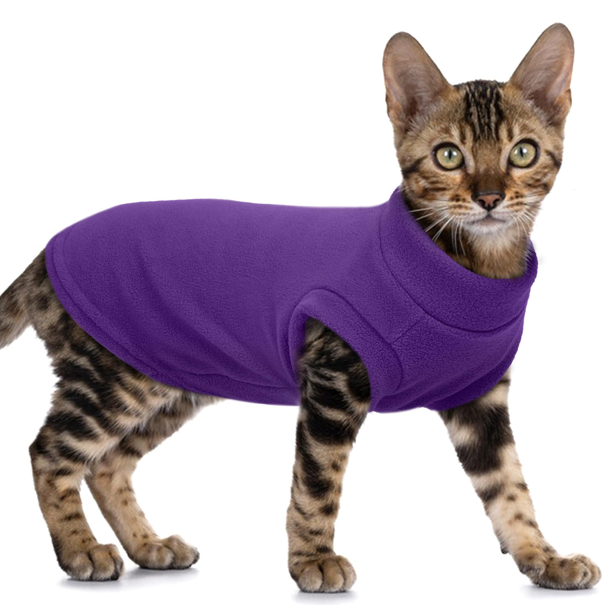 Warm Fleece Cat Coat (X-Large / Purple)