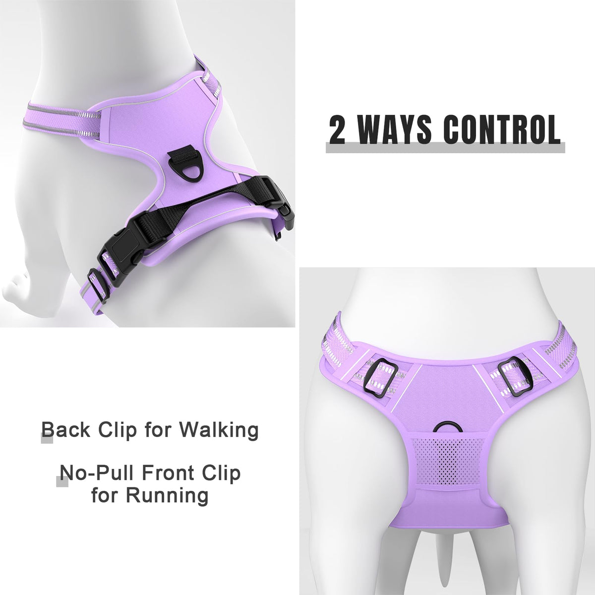 No Pull Dog Harness (Z-Purple / Medium)