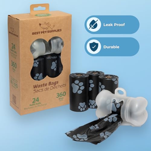 Poop Bags for Dogs (Black / 360 Bags)