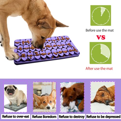 Snuffle Mat for Medium Dogs (Purple-M (14.6x7.5in))