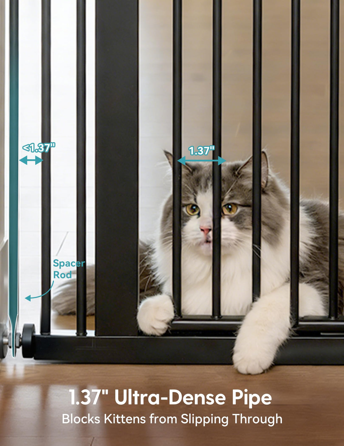55" Extra Tall Pet Gate (Black - S10 / 55" Tall, 31.5-48" Wide)