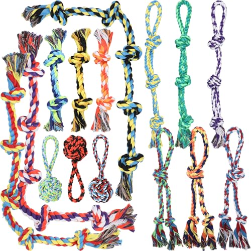 15 Pcs Dog Rope Toys for Aggressive Chewers