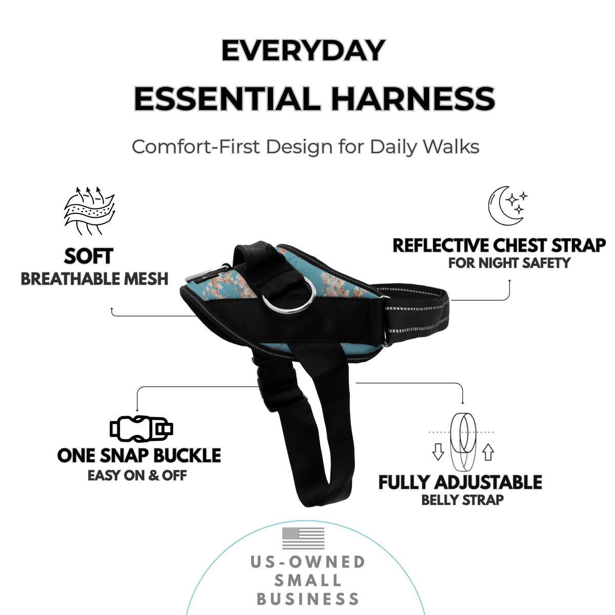 Essential Dog Harness (Freckle's Garden / L)