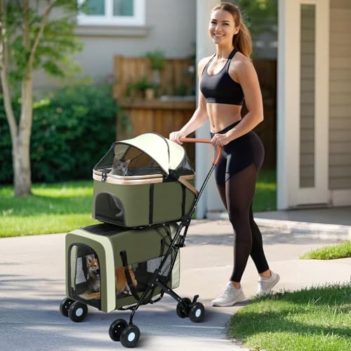 Double Pet Stroller (Green)