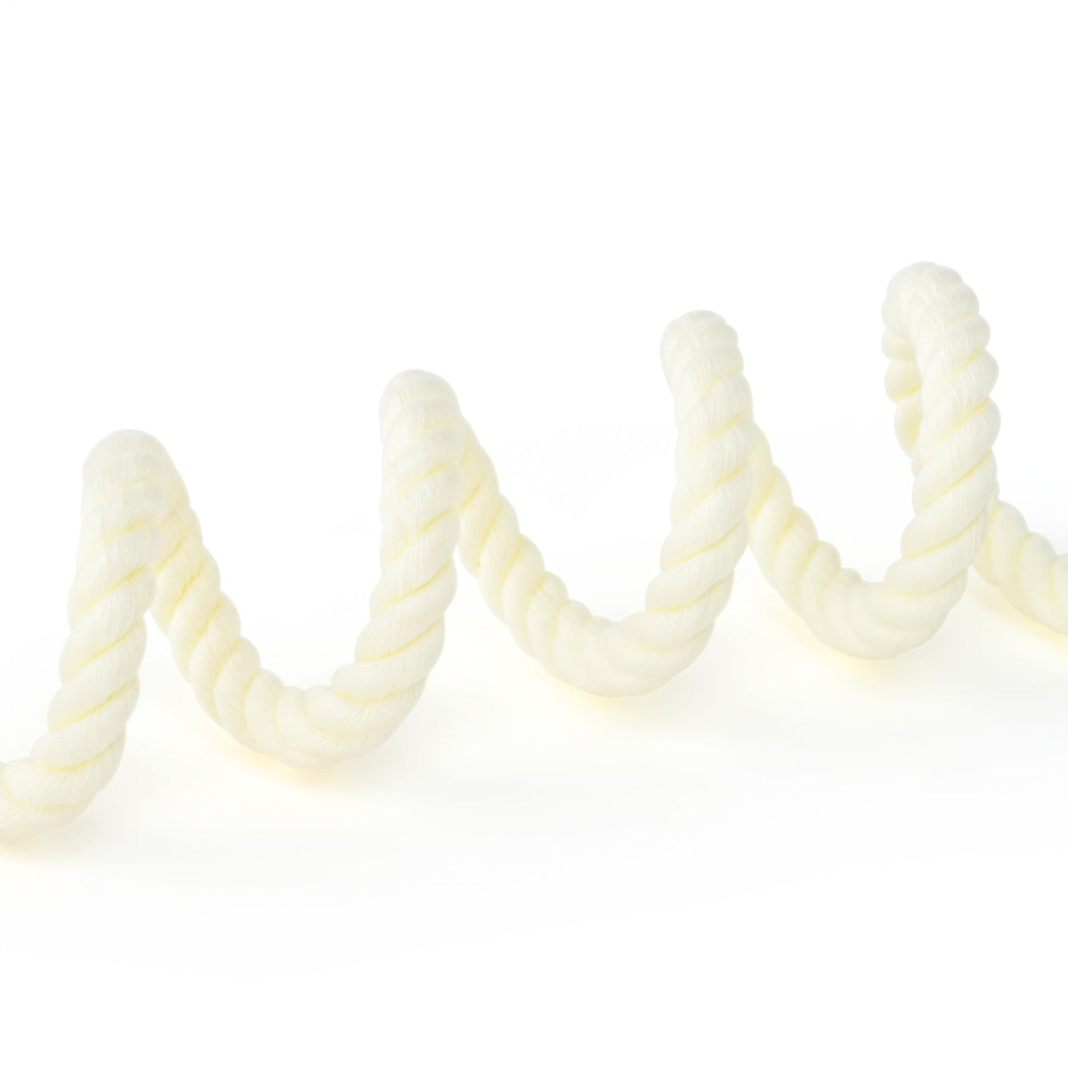 Dog Leash Braided Cotton Rope with Leather (Cream White / 60 Inch-1/2")