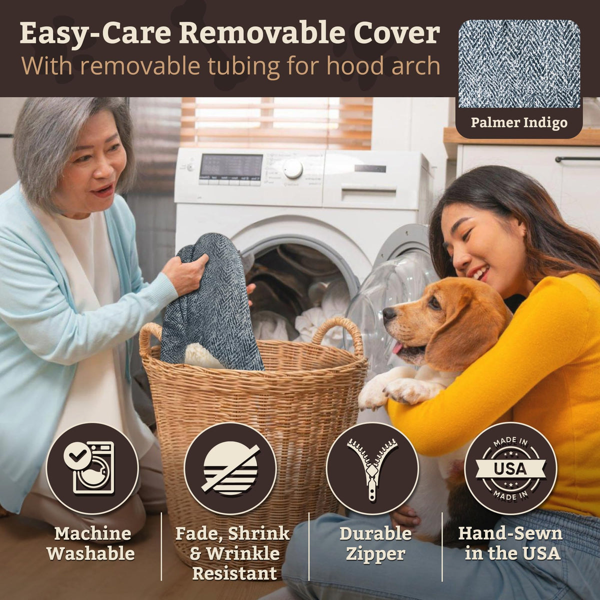 Orthopedic Cozy Cave Dog Bed (35.0"L x 35.0"W x 8.0"Th / Palmer Indigo)