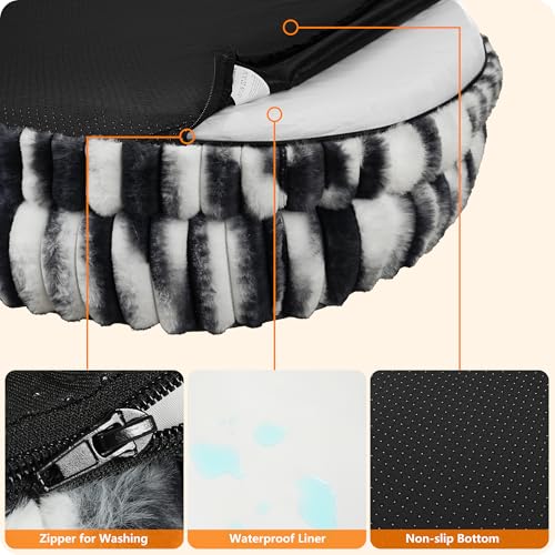 Orthopedic Waterproof Medium Dog Bed Sofa (Tie-dye Grey / Medium(36 x 25.5 x 6 inch))