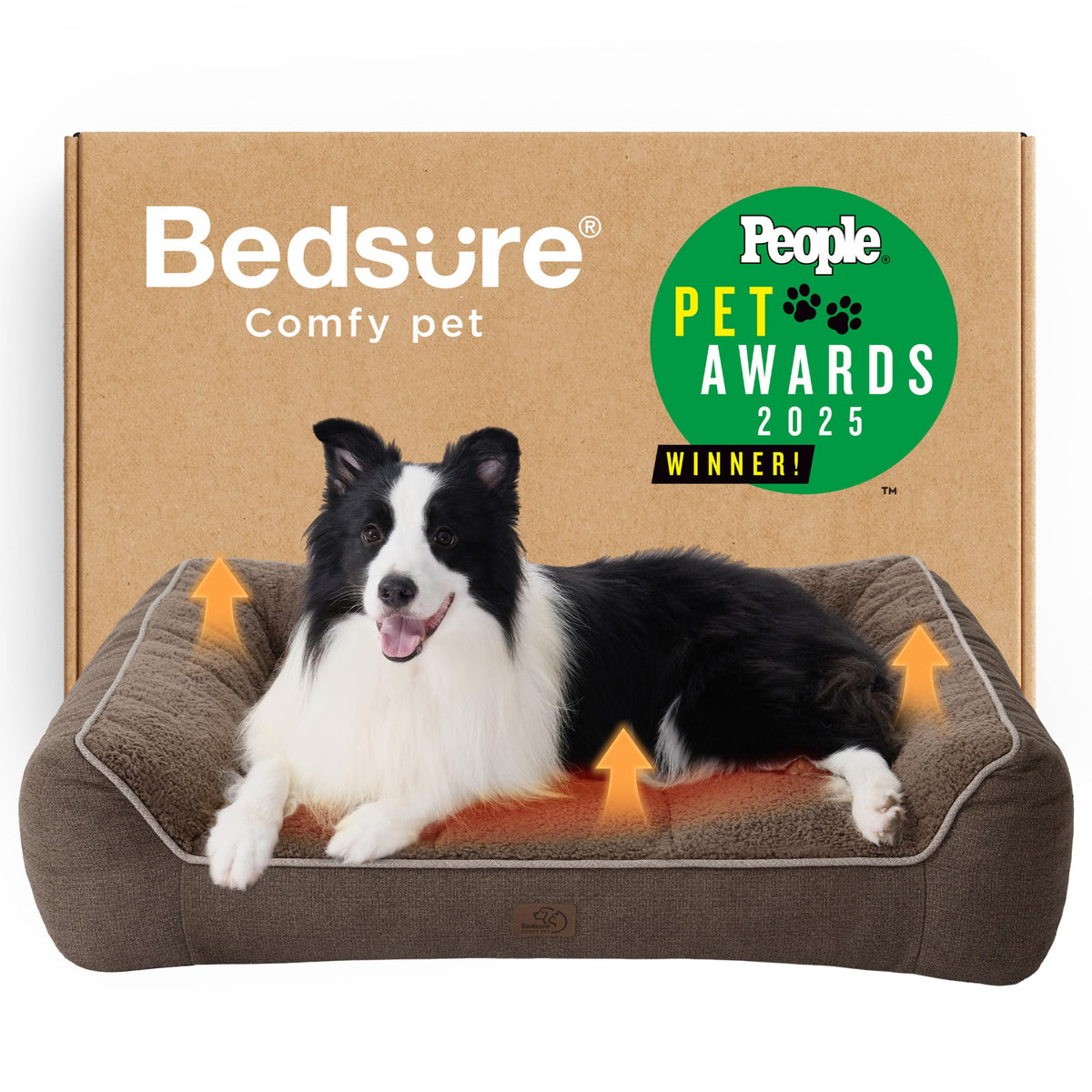 SupportMax® Self Warming Orthopedic Dog Beds Large Sized Dog XL (Self Warming Brown / 42"l X 30"w X 9.5"th)