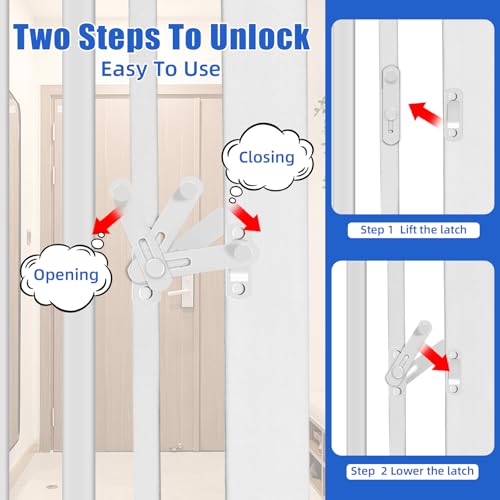 55 Inch Extra Tall Pet Gate for Cats (White / 55" tall,29.92" - 43")