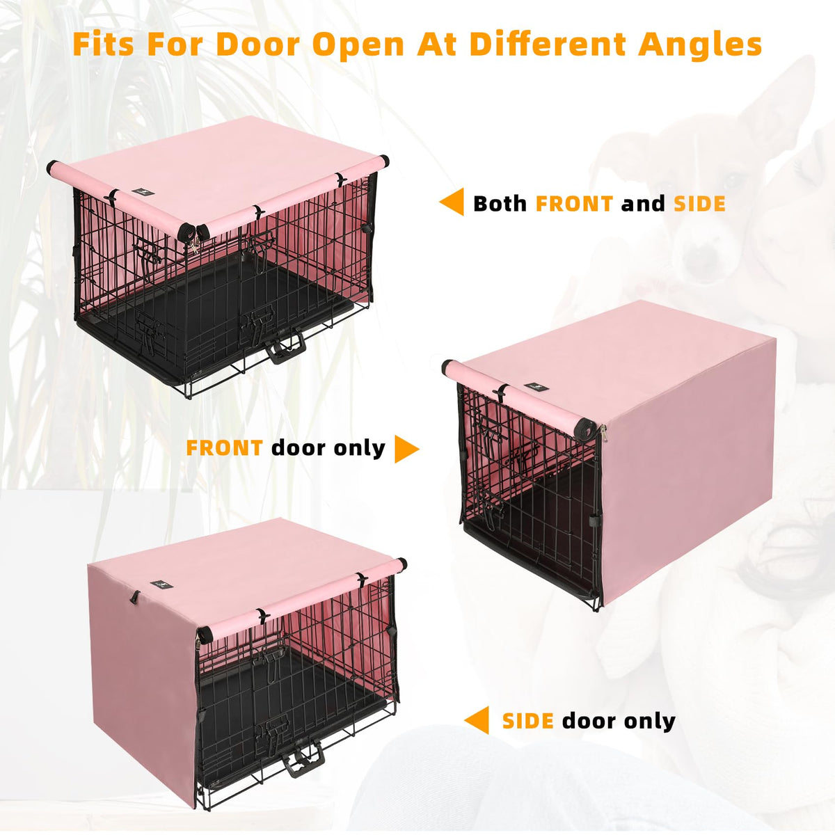 Dog Crate Cover Waterproof Kennel Cover (30.0"L x 19.0"W x 21.0"H / Pink)