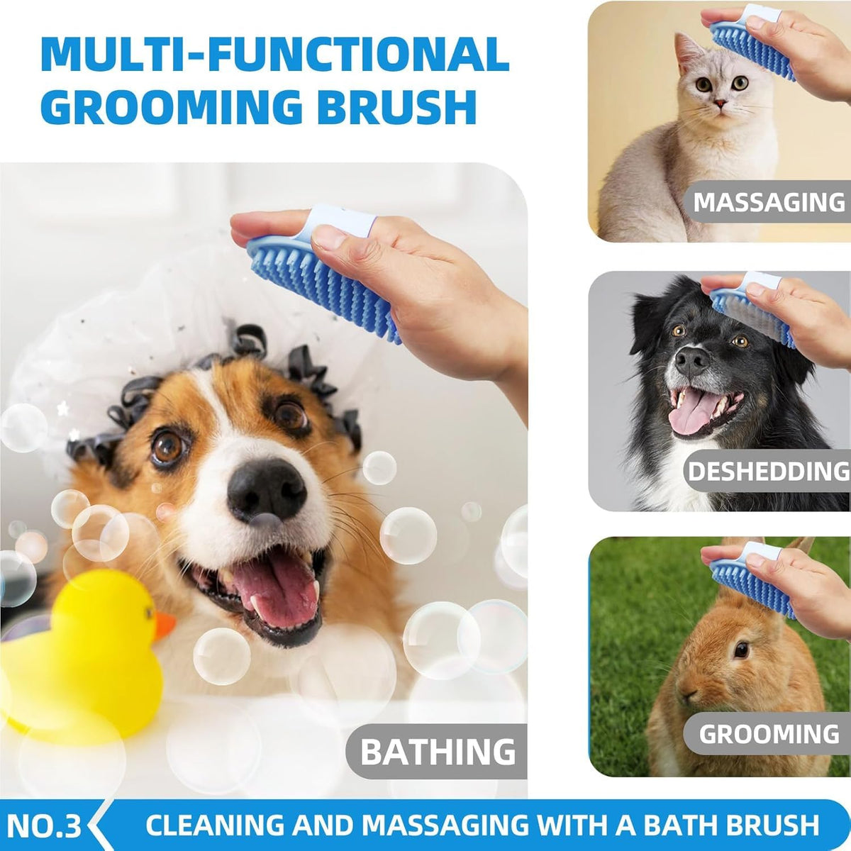 Bath Grooming Kit with Hair Brush (6-Bath-Blue)