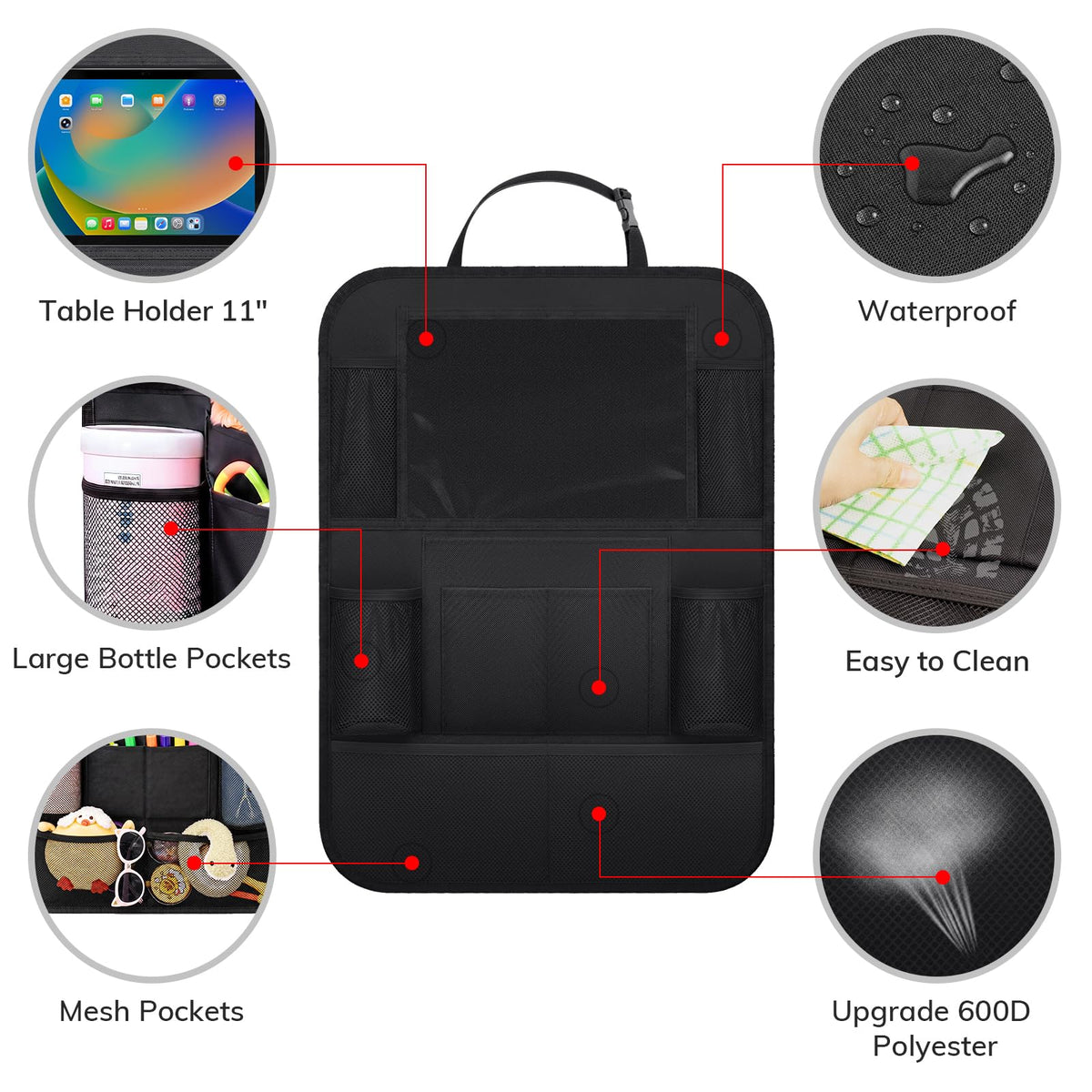Backseat Car Organizer w (Black)