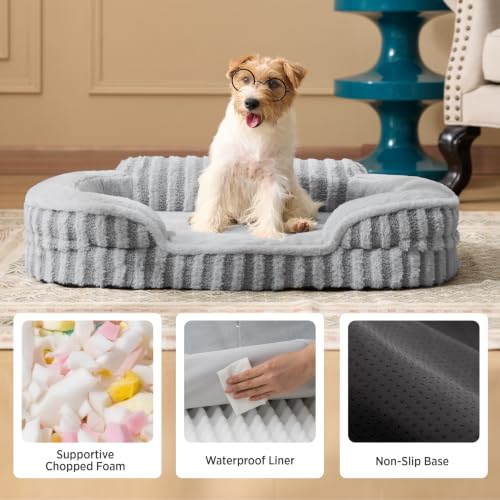 Cute Cozy High Back Orthopedic XL Pro Dog Bed (45.0"l X 32.0"w X 7.0"th / Grey)