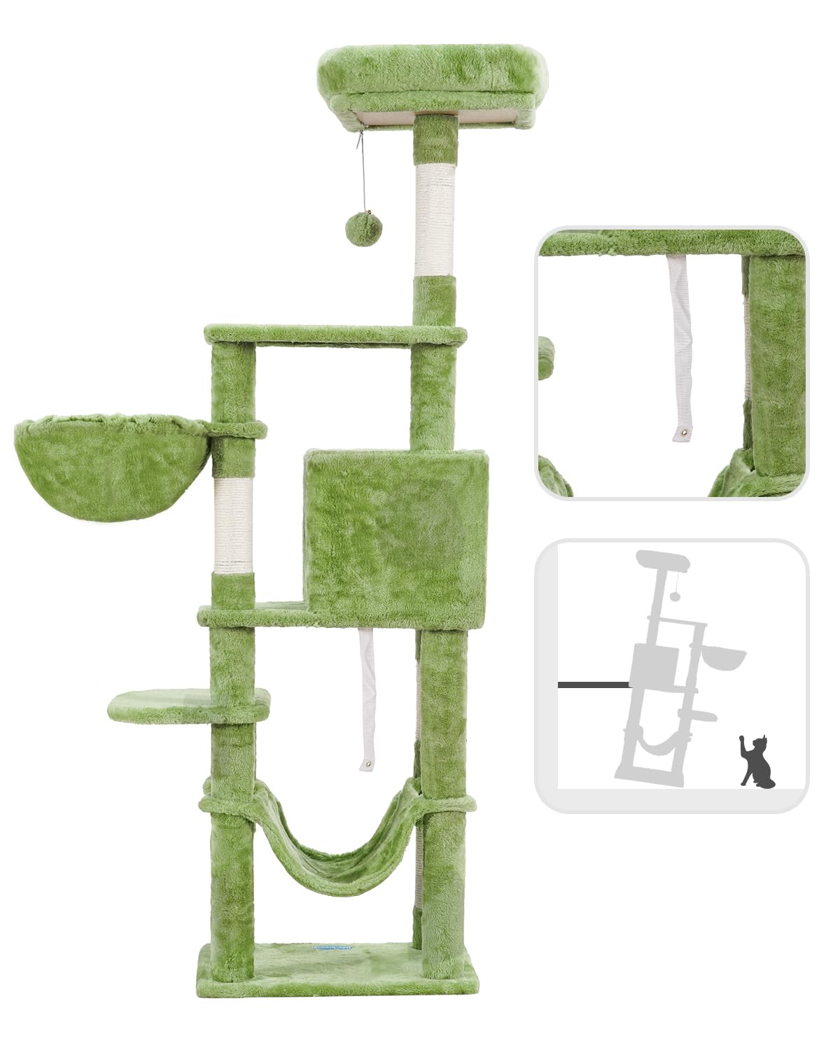 Cat Tree Multi (Green / 60.6 Inches)