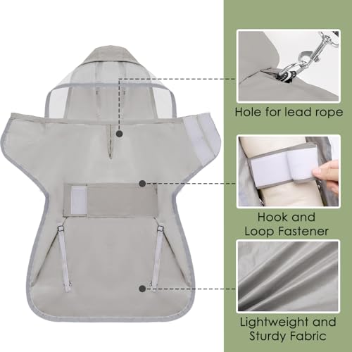 Dog Raincoat Ultra Lightweight Rain Jacket (Medium / Gray)