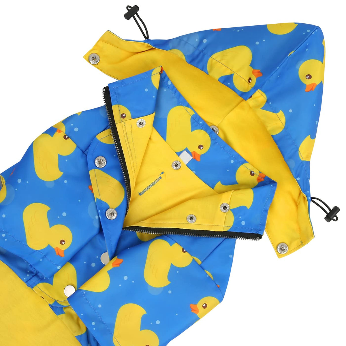 Premium 2 Layer Zip Dog Raincoat Poncho w (Medium / Ducks Blue)