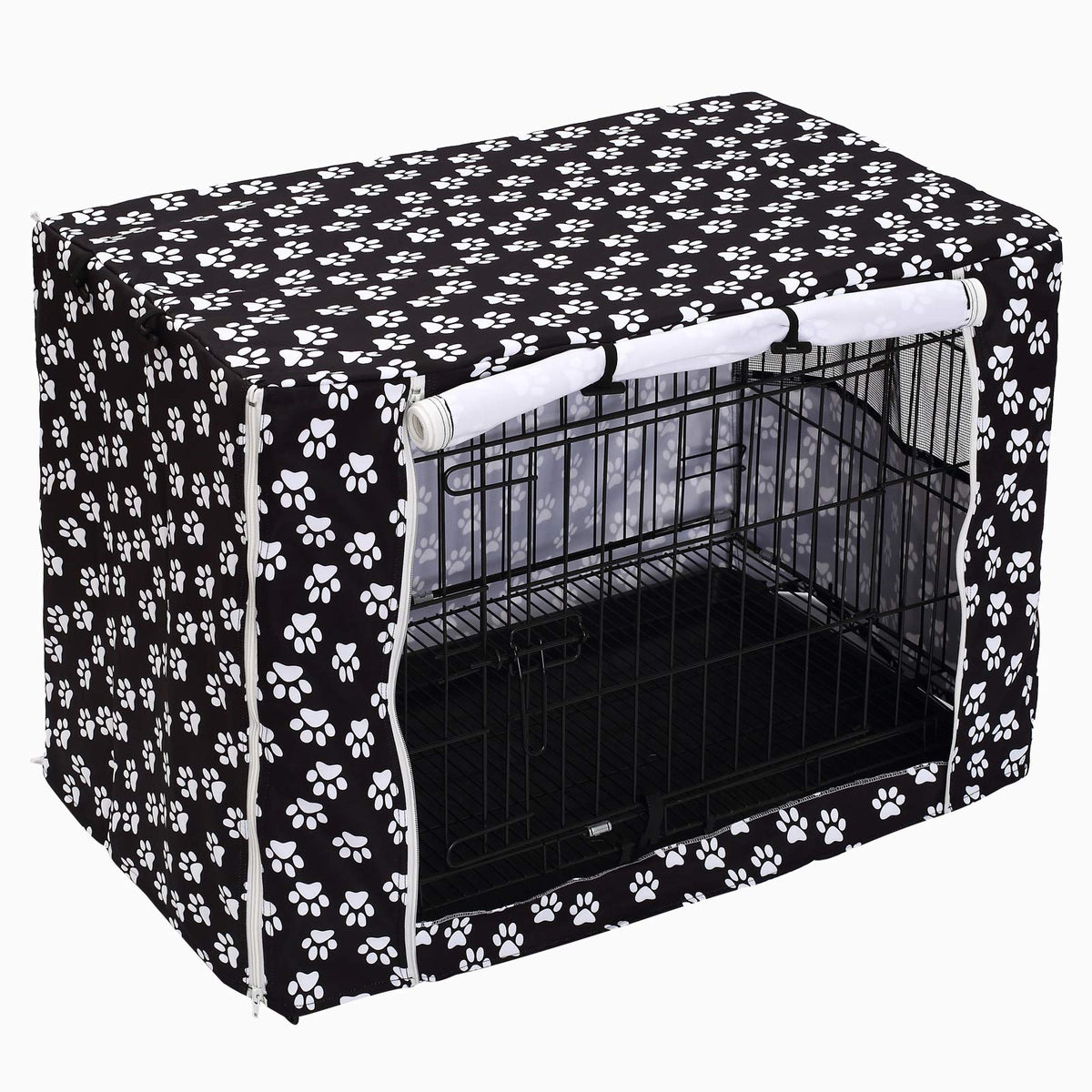 Dog Crate Cover Durable Polyester Pet Kennel Cover Universal Fit for Wire Dog Crate (42.0"L x 27.0"W x 30.0"H / Black)