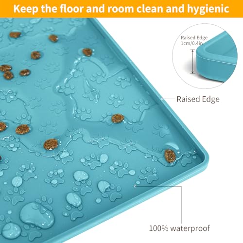 Dog Food Mat Anti (24.5"L x 16.5"W / Blue)